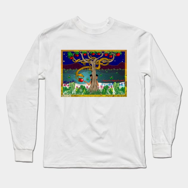 Biblical Snake Long Sleeve T-Shirt by Daphna Rosin